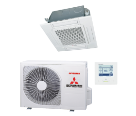 Mitsubishi Heavy Cassette 60x60 single-split set FDTC25VH+SRC25ZS-W2 2.5kW inclusief paneel en bedrade wandbediening