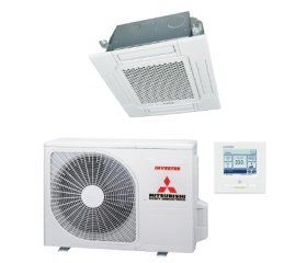 Mitsubishi Heavy Cassette 60x60 single-split set FDTC35VH+SRC35ZS-W2 3.5kW inclusief paneel en bedrade wandbediening