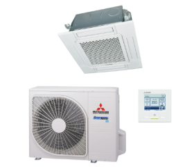 Mitsubishi Heavy Cassette 60x60 single-split set FDTC40VH+SRC40ZSX-W1 4.0kW inclusief paneel C-PSA-5AW-E en bedrade wandbediening RC-EX3D