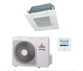 Mitsubishi Heavy Cassette 60x60 single-split set FDTC40VH+SRC40ZSX-W1 4,0 kW inclusief paneel en bedrade wandbediening Mitsubishi Heavy Cassette 60x60 single-split set FDTC40VH+SRC40ZSX-W1 4,0 kW inclusief paneel en bedrade wandbediening