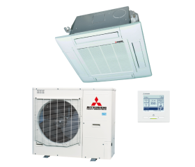 Mitsubishi Heavy Cassette single-split set wit Micro inverter FDT100VH 10,0 kW inclusief paneel en bedrade wandbediening