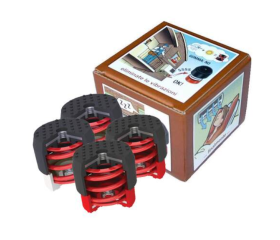 Soleco trillingsdemperset Bruin 70-120kg M8 (2x Wit + 2x Rood)