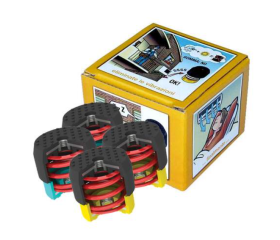 Soleco trillingsdemperset Geel 50-80kg M8 (2x Geel + 2x Blauw)