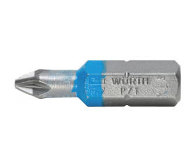 Würth Bit kruis C 6.3 PZ-bit (1/4 inch) PZ1-blauw-L25mm 0614176651 10 stuks