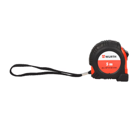 Würth Rolbandmaat in behuizing met rubbercoating 5M.X25MM. Robuust 071464 518